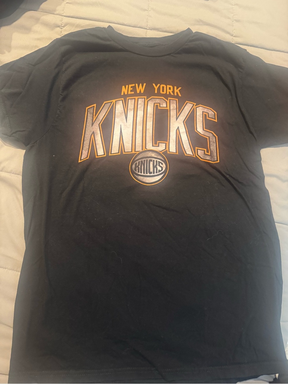 New York Knicks Black Tee with Orange Accents